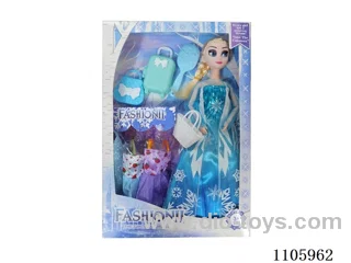 11 "solid frozen12 articulated Frozen Princess with multiple accessories window box
