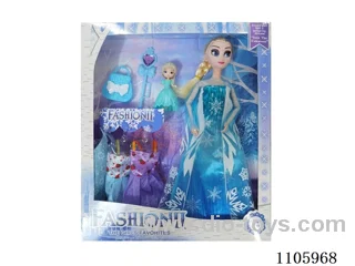 11 "solid frozen12 articulated Frozen Princess with multiple accessories window box
