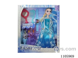 11 "solid frozen12 articulated Frozen Princess with multiple accessories window box