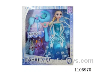 11 "solid frozen12 articulated Frozen Princess with multiple accessories window box