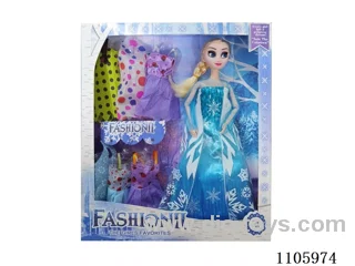 11 "solid frozen12 articulated Frozen Princess with multiple accessories window box