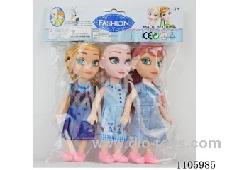 6 inch solid Snow Princess (3 mixed) card head PVC bag