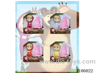 6-inch Compact 5-joint Masha bear with Swing Basket (4 mixed)