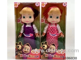 New body vinyl 14 "Masha Bear and Bear Doll oil eyes with Martha theme song