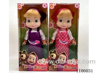 New whole body vinyl 10 "Masha Bear and Bear Doll oil eyes with Martha theme song