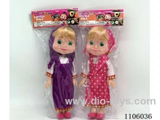 10 "whole Body Vinyl Martha and Masha Bear Doll 3D Glass eyes with Martha Theme music PVC card head bag 2 mixed