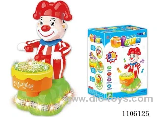 Electric gimbal with 4D light Music Clown drumming - English