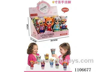 6 inch live hand and foot surprise doll (8 mixed,16 pieces)