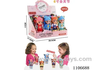 6-inch 12-joint doll with thick eyebrows (6 mixed, 16 pieces of hair can be elongated)