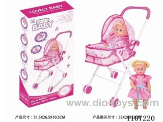 16 "empty baby girl with English IC and iron cradle cart