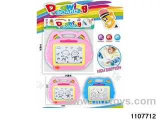 Magnetic drawing board in poly bag header