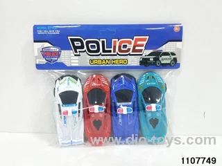 Pull back police car in PP bag with header