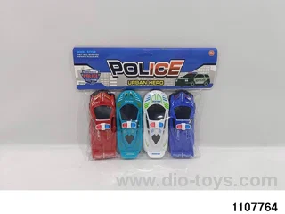 Pull back police car in PP bag with header