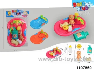Lace Bathtub + Big Head Baby Set in PP bag with header