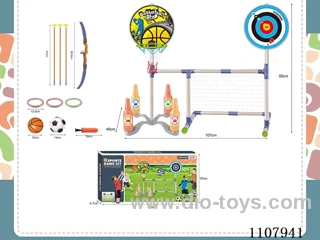 4-in-1 soccer basketball bow ring set