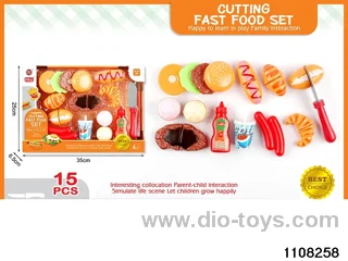 Western Food Cutting Toys Set（15pcs）in window box
