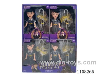 Original head 6 "Wednesday Addams doll 1 display box /8PCS