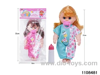 12-inch female doll with 4-voice IC in PP bag with header