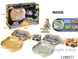 Fossil dinosaur storage catapult car