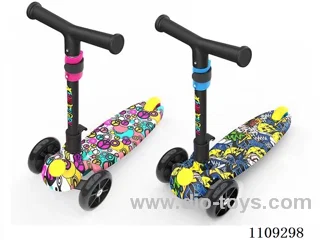 Three scooter two-color mixed wheels with flint lights