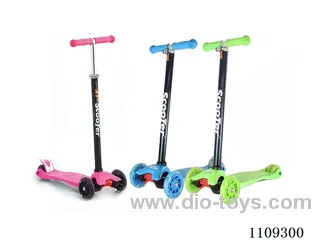 Three-wheeled scooters with flint lights