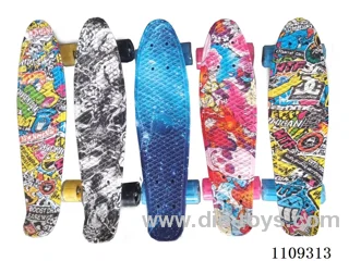Skateboard transparent wheel lights, multiple skateboard patterns random