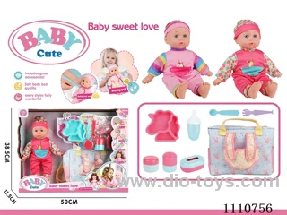 12 inch vinyl cotton body child without IC (Unicorn plate + fork + spoon + open bottle + 3-piece storage bottle + multi-function storage backpack)