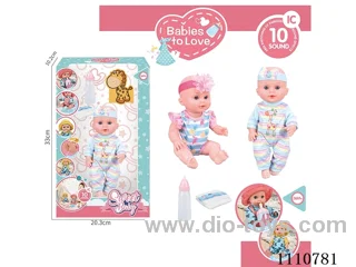 12 inch doll +10 sound IC package + baby bottle + diaper