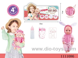 12 "Pink rabbit theme baby diaper + baby bottle 4 sound IC package electricity