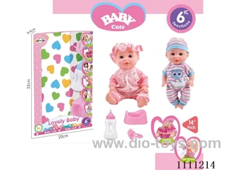 12-inch IC6 sound doll + bottle + pacifier + urinal (blow molding of hands and feet)