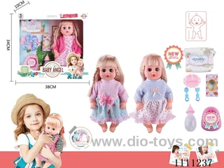14 "4 tone empty doll dinner plate + bottle + diaper + tissue box + bedpan