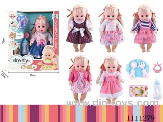 15 "Live eye doll dinner plate + pacifier + bottle + tissue with IC 4 sound package