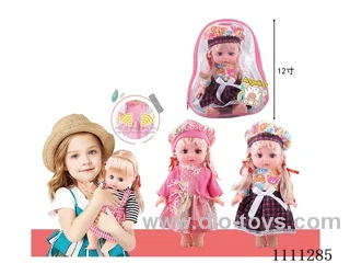 12 "full-body vinyl doll Blonde girl doll with Russian IC 6-tone package