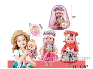 12 "full-body vinyl doll Blonde girl doll with Russian IC 6-tone package