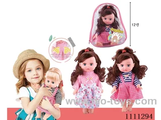 12-inch full-body vinyl doll brunette girl doll no hat with Russian IC 6-tone package