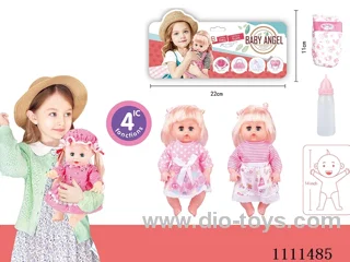 14 "girl blonde doll with 4 tone IC water bottle + diaper