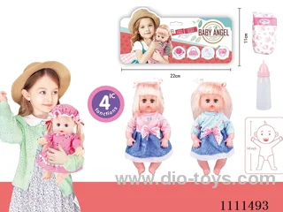 14 "girl blonde doll with 4 tone IC water bottle + diaper
