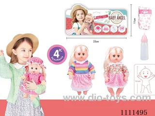 14 "girl blonde doll with 4 tone IC water bottle + diaper