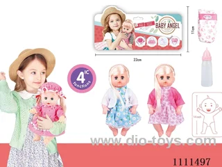 14 "girl blonde doll with 4 tone IC water bottle + diaper