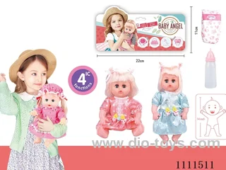 14 "girl blonde doll with 4 tone IC water bottle + diaper