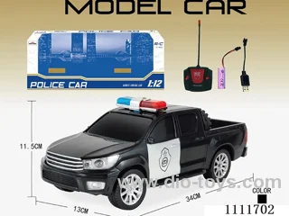 Remote control car 1:12 4 ch new 4-door pickup police car