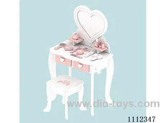 Large pink and white dressing table