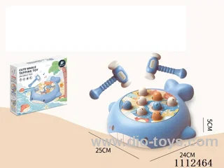 Whack-a-mole Whale (blue) with double hammer tape music