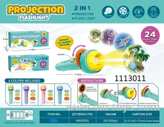 Projection flashlight 24 projection photoes in color  box