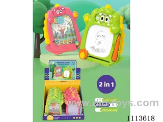 Fun 2 in 1 track Pinball game + Dinosaur drawing board