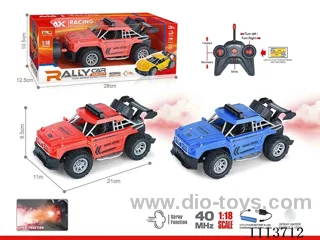 40MHz 1:18 5ch rc car  with light/spray included battery