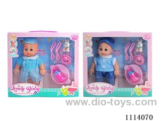 10 "23 cm 5 joint empty body bending foot live eye male fat child doll + pacifier tableware +IC (AG13*2) two mixed