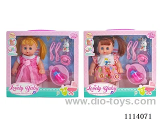 10 "23 cm 5 joint empty body bending feet live eyes female fat child doll + pacifier tableware +IC (AG13*2) two mixed