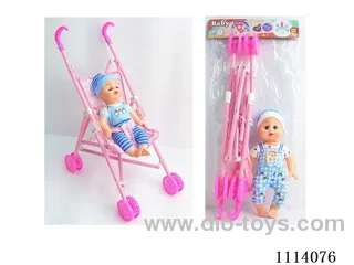 14 "30 cm 5 joint empty body bending foot live eye male fat child doll + plastic cart +IC (AG13*2) two mixed