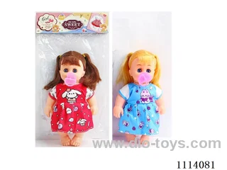 10 "23 cm 5 joint empty body bending foot live eye female fat child doll + pacifier +IC (AG13*2) two mixed